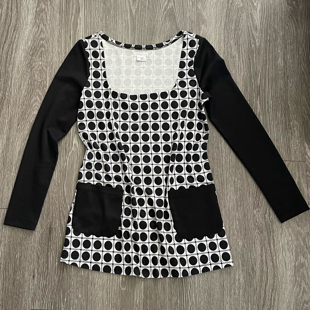 UO Black & White Spotted Shirt Dress